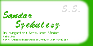sandor szekulesz business card