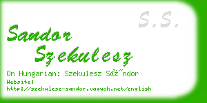 sandor szekulesz business card